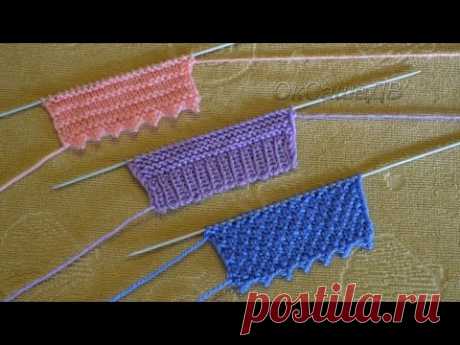 Наборный зубчатый край спицами, 2 способа. "Пико" - это просто. Scalloped edge "Pico".