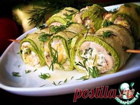 Кабачковые рулеты с курицей и сыром – кулинарный рецепт