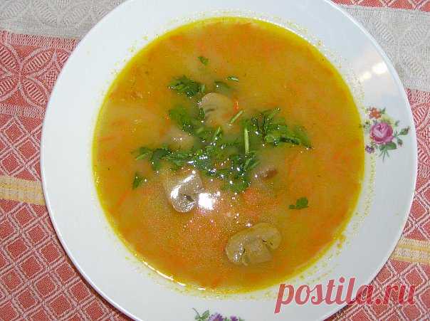 Картофельный суп-пюре с шампиньонами.