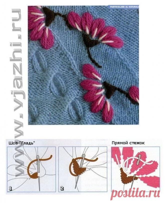 Вышивка на вязаных изделиях. Идеи для вдохновения. | Вязание с Irina Bronya | Дзен