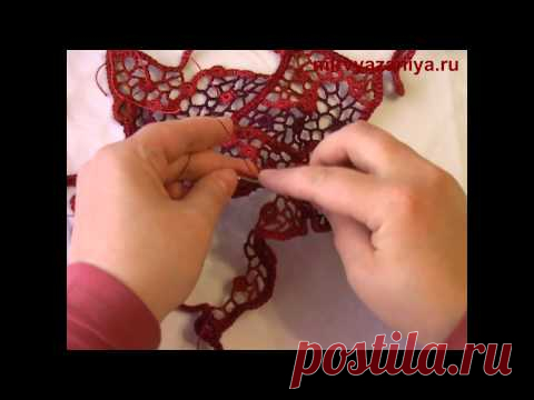 Джемпер женский вязаный ажурный. Авторская работа.