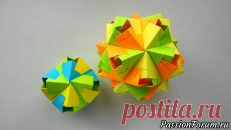 Октаэдр Многогранник из бумаги Kusudama by Mitsunobu Sonobe - запись пользователя Getera (Александра Смирнова) в сообществе Работа с бумагой в категории Оригами Многогранник Октаэдр - очень яркая и интересная поделка из бумаги. Такие шарообразные фигуры еще называют - Кусудама, которая собирается в технике оригами.