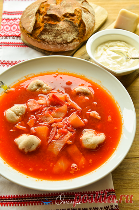 Полтавский борщ с галушками