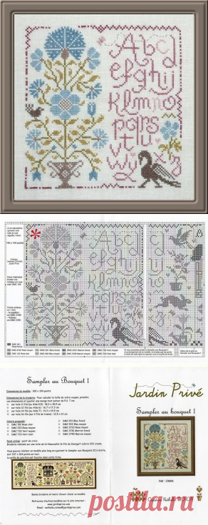 Вышивка крестом: Сэмплер Sampler au bouquet от Jardin Prive