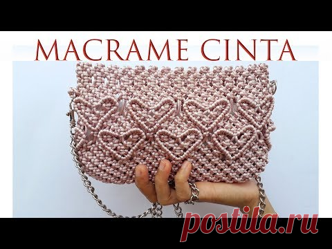 MACRAME BAG : HEART / LOVE PATTERN FOR WOMEN BAG | Tas Tali Makrame Motif Cinta / Hati