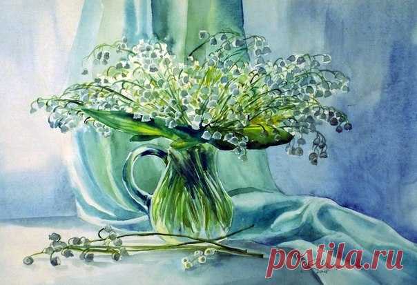 Рисуем ландыши в вазоне — Сделай сам, идеи для творчества - DIY Ideas