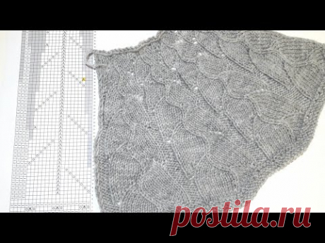 Круглая кокетка "МАКИ" спицами. Реглан снизу. Подробный МК