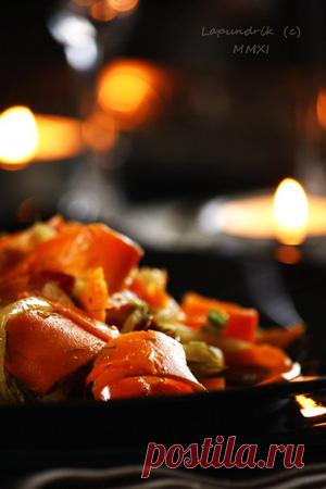 Маринованная тыква на зиму — с луком, перцем и имбирём