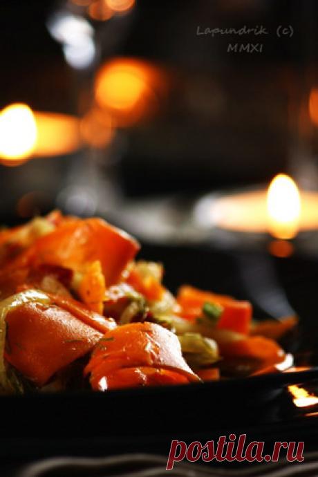 Маринованная тыква на зиму — с луком, перцем и имбирём