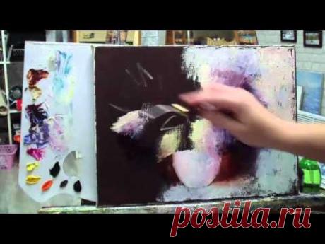 Алла Белопесоцкая урок живописи маслом"СИРЕНЕВОЕ НАСТРОЕНИЕ"