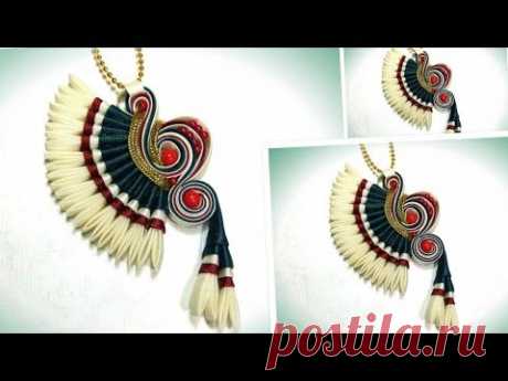Летний кулон своими руками из косой бейки, мк / diy pendant