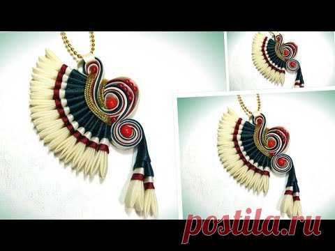 Летний кулон своими руками из косой бейки, мк / diy pendant
