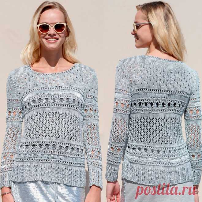 Пуловер Ясмин — роскошная модель с эффектом металлика – Paradosik Handmade - вязание для начинающих и профессионалов