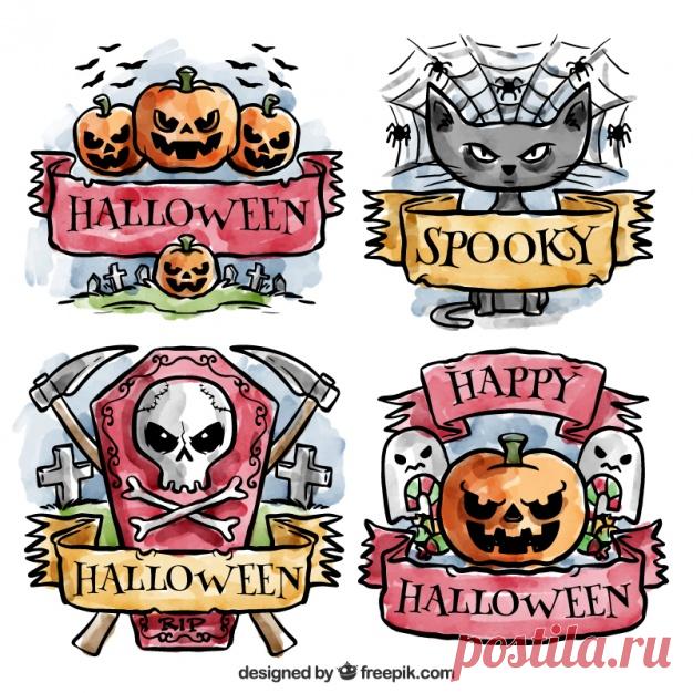 Spooky значки Хэллоуин окрашены с акварелью Более миллиона свободных векторов, PSD, фотографии и бесплатные иконки. Эксклюзивные халявы и все графические ресурсы, которые необходимые для ваших проектов