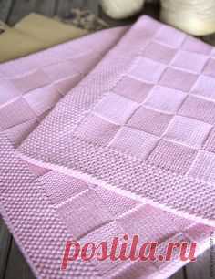 Купить+Плед+детский+вязаный+Chess+(pink)+-+розовый,+плед+детский,+плед+детский+вязаный