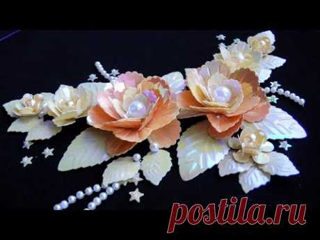 ВЫШИВКА: РОЗЫ ИЗ ПАЙЕТОК  \   EMBROIDERY: ROSES of SEQUINS