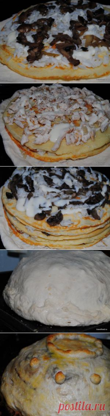 Курник — блинный пирог с курицей.