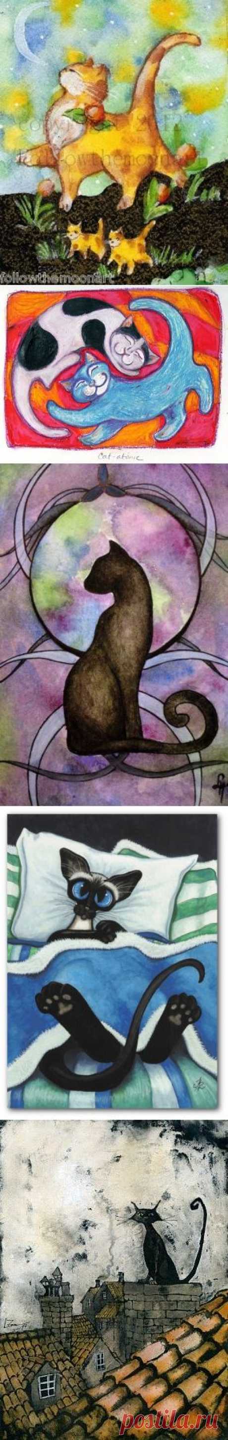 Кошачье вдохновение ( можно для батика и др)