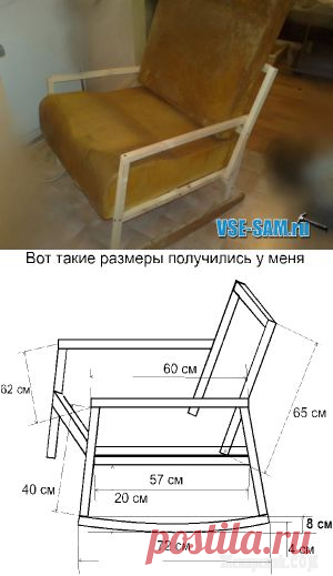 Кресло-качалка своими руками (, чертеж)