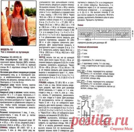 Летний топ спицами - Вязание - Страна Мам