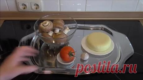Грибные шляпки с сыром в духовке.