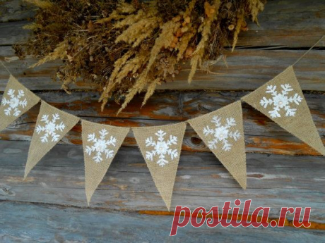 Snowflakes Garland Christmas Banner Snowflakes by ViViCreative