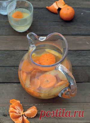 Компот из свежих яблок и мандаринов.