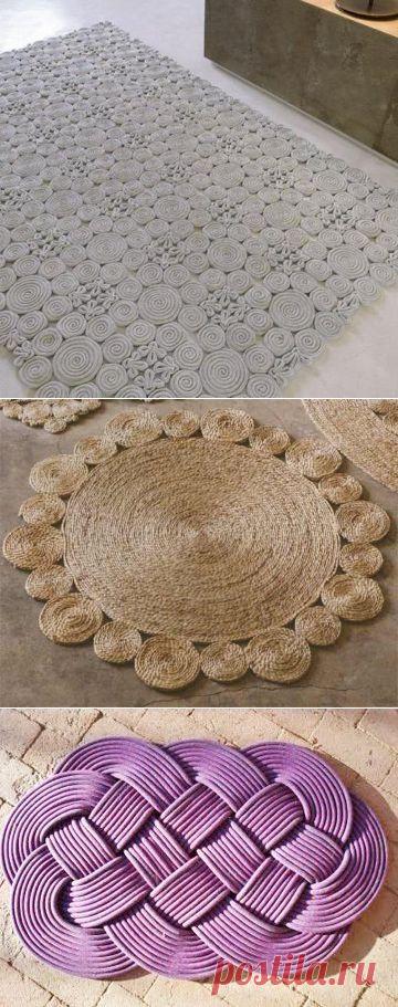 Коврики, панно и другие предметы быта из веревок.