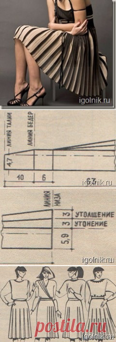 Красота юбок-плиссе связанных на машине северянка и нева покоряет модниц
