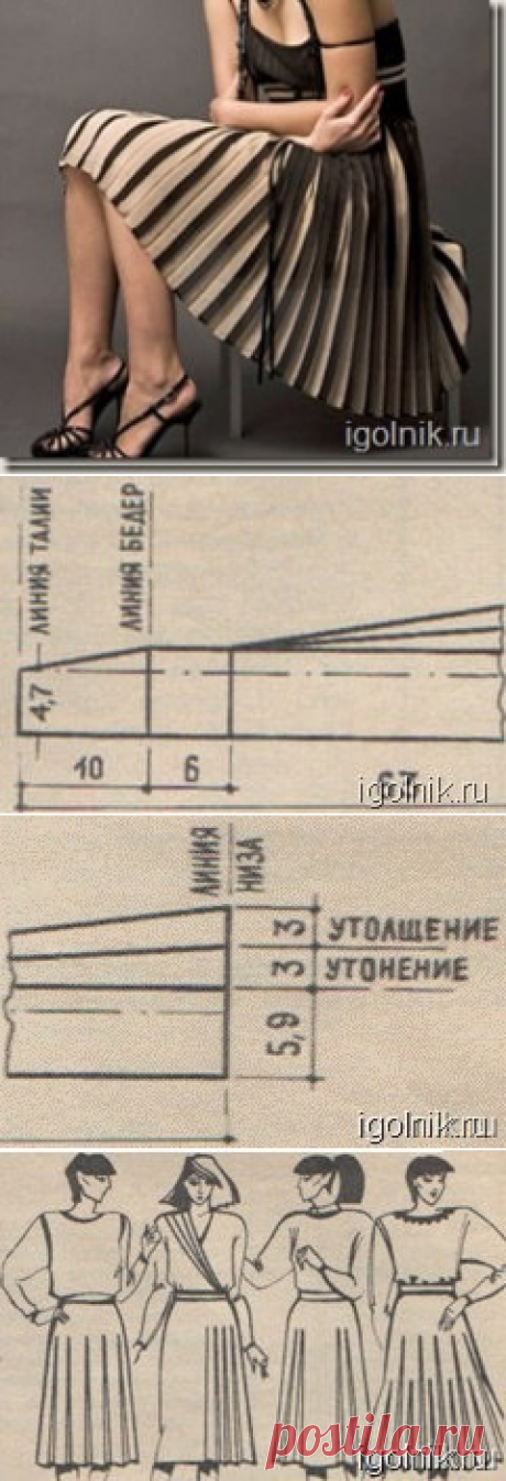 Красота юбок-плиссе связанных на машине северянка и нева покоряет модниц