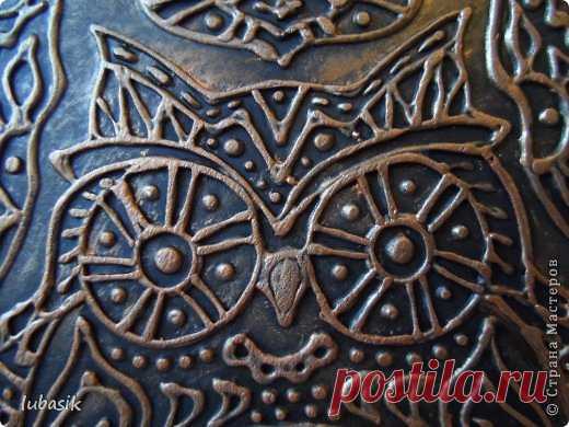 ПАННО "СОВУШКА - СИМВОЛ МУДРОСТИ" + РЕЦЕПТ МАССЫ ДЛЯ ОБЪЁМНОГО РИСУНКА.