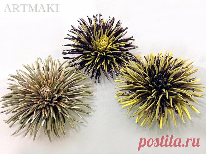 Коллекция кожаных цветов "Золото оливы"