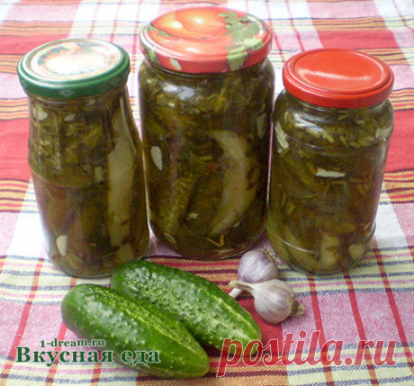 Хрустящие маринованные огурцы в масле на зиму - Вкусная еда