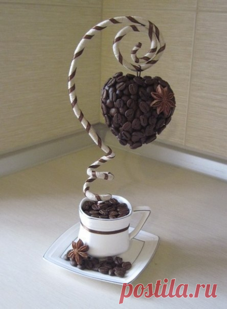 Кофейный топиарий с сердечком