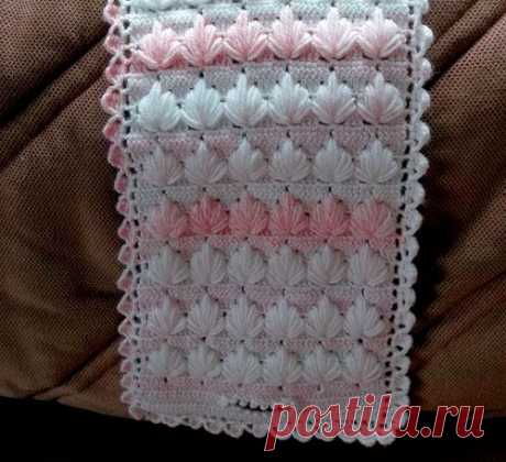 Узор крючком Листики. МК по вязанию - Клуб Крючка и Клубка