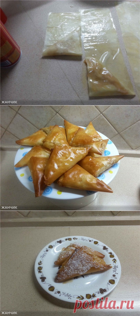 Яблочные мини-слойки из теста фило : Выпечка сладкая