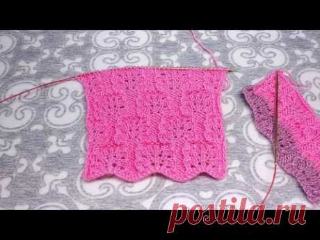 Красивый ажурный узор спицами.МК. Узор №9.