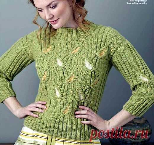 Джемпер Гладиолусы (cladioli). Схема вязания спицами