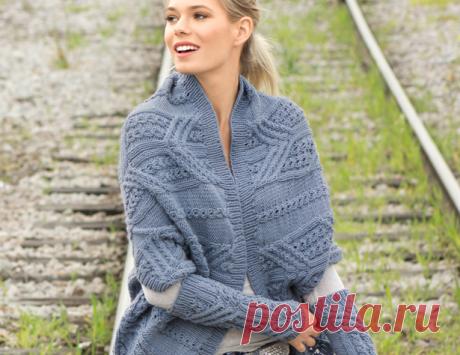 Жакет и митенки - схема вязания спицами. Вяжем Комплекты на Verena.ru