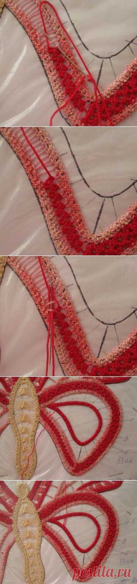 Irish crochet &: Бабочка. Румынское кружево. Подробный МК
