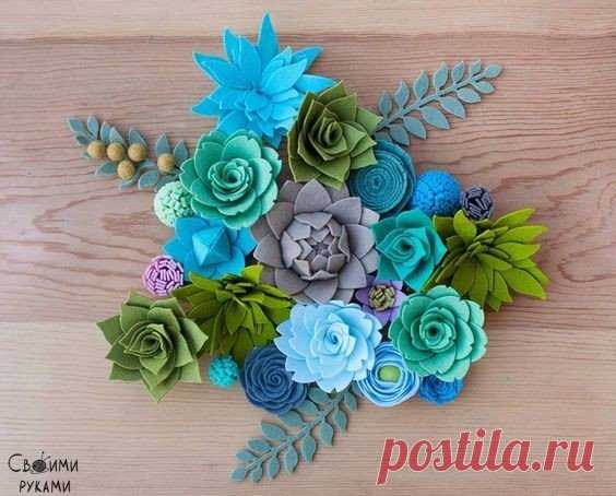 Цветочки из фетра — Сделай сам, идеи для творчества - DIY Ideas
