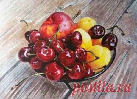 Нежные акварели Любови Титовой Черешня с фруктами Художница Любовь Витальевна Титова родилась, живёт и работает в Москве. Закончила Архитектурный институт (МАрхИ), где её самым любимым предметами были живопись, академический рисуно...