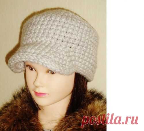 Вязаные шапки - Ольга Щепетильникова Лео доска объявлений - Вязаная кепка \"Нора\". Цвет бежевый.