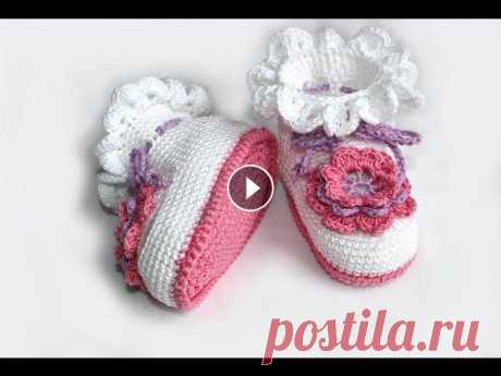 Вязание крючком. МК Пинетки крючком (часть 1) Crochet. Crocheted sandals. В данном обучающем видео показано, как связать пинетки так, чтобы Вашему малышу было их удобно носить. 1 часть 2 часть 3 часть 4 часть 5 часть Где мен...