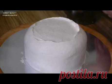КАК ОБМАЗАТЬ ТОРТ КРЕМОМ Базовое покрытие торта кремом, cake decoration - base coating of cream cake