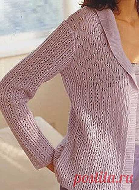 Ну очень красивая кофточка спицами
