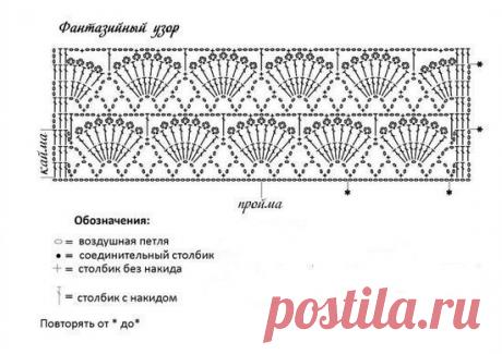 Вязание: ажурное болеро с узором веера