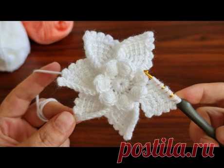 Super Easy Crochet Knitting Flower  Motif - Çok Kolay Tığ İşi Şahane Motif Örgü Modeli..