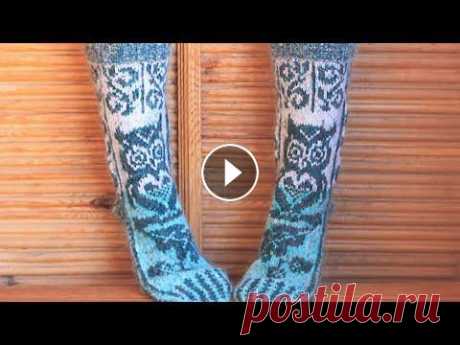 Носки жаккардом. Часть 1. Обзор, пряжа, схемы Носочки, размер 36-37, 37-38. Жаккард. #вязание спицами. Описание....
