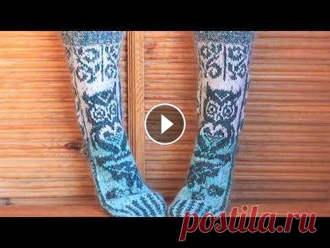 Носки жаккардом. Часть 1. Обзор, пряжа, схемы Носочки, размер 36-37, 37-38. Жаккард. #вязание спицами. Описание....